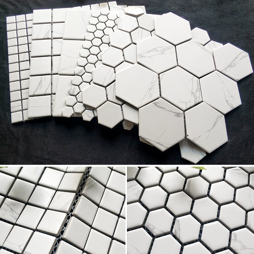 Современная простая кара белая керамическая гексагональная мозаичная плит