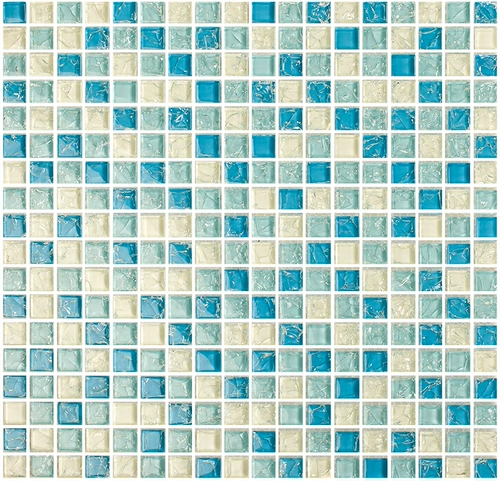 Голубая хрустальная стеклянная ледяная мозаика