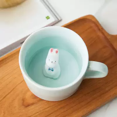 Workshop creative cute cartoon rabbit panda animal cup Ceramic water cup Mug Coffee cup gift