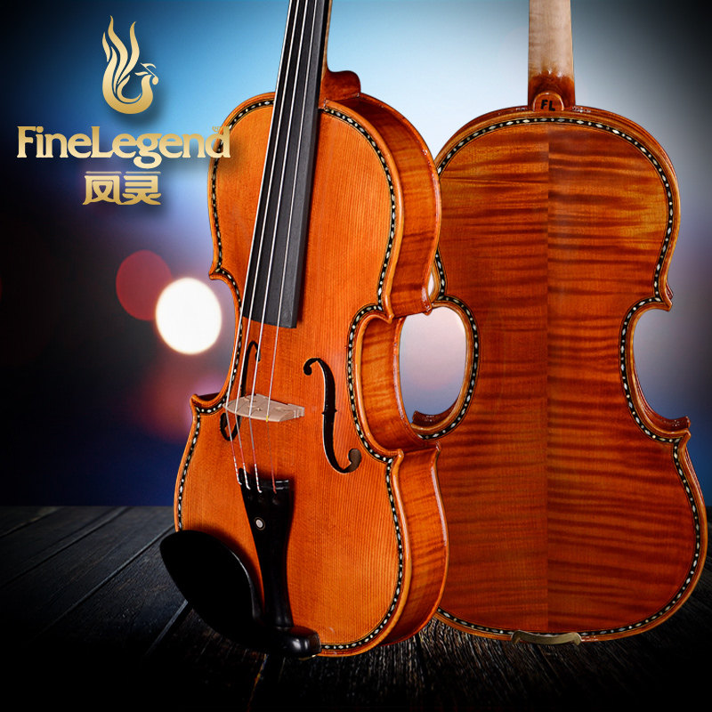 Fenglin plays the Uwood piece adult full hand col plate rubber Luodian Florida Violin FLV4114