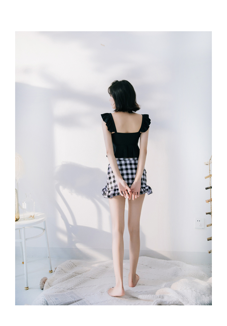 Ngực nhỏ tụ tập áo tắm nữ váy eo cao đã mỏng che bụng cô gái bảo thủ nhỏ tươi mùa xuân nóng bỏng bộ đồ bơi 2 mảnh