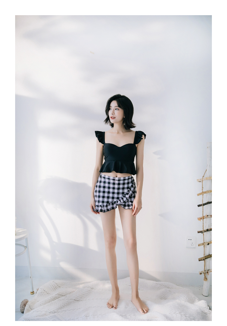 Ngực nhỏ tụ tập áo tắm nữ váy eo cao đã mỏng che bụng cô gái bảo thủ nhỏ tươi mùa xuân nóng bỏng bộ đồ bơi 2 mảnh