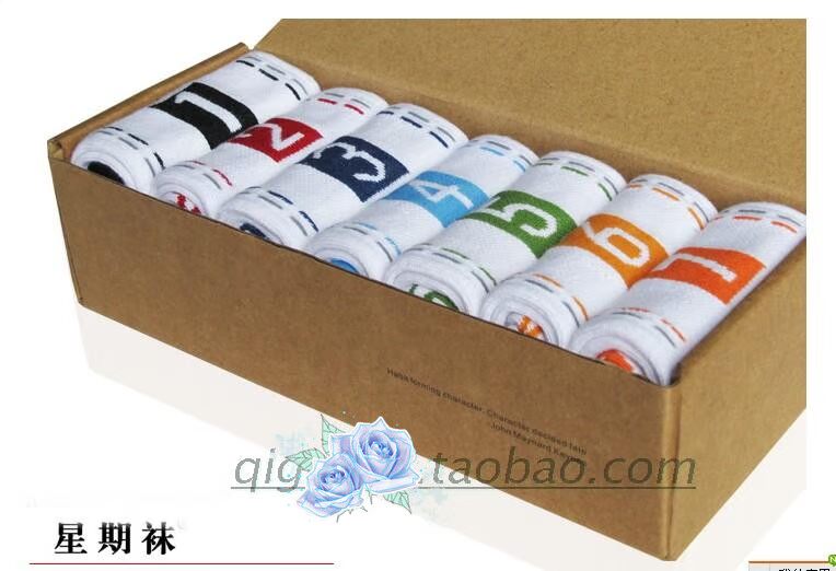 Vớ Hàn Quốc Tất vớ thứ 7 Vớ cotton Đôi vớ khử mùi và thấm mồ hôi Tất nữ bảy đôi vớ tất lót bông 
