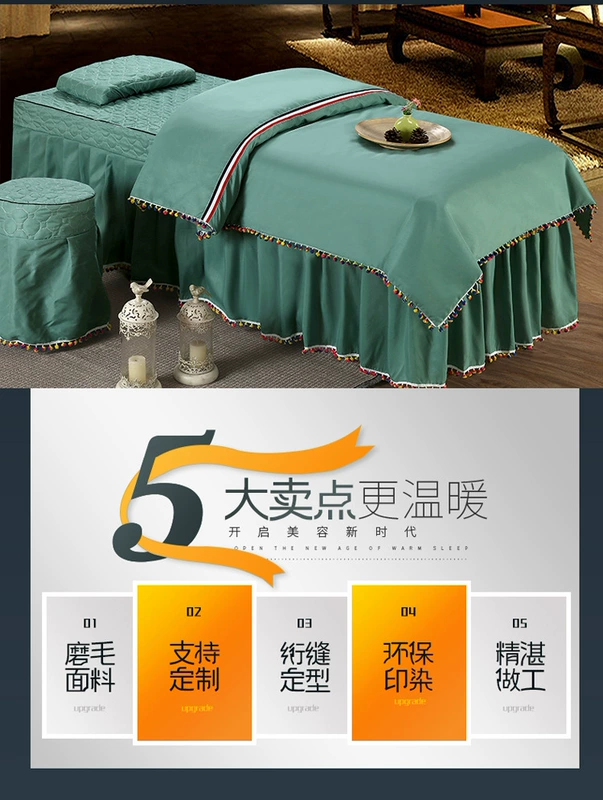 gia đình Hàn Quốc bốn khăn trải giường massage thẩm mỹ viện massage trị liệu làm vĩnh viễn đơn giản giường bông da thân thiện với bộ giường moxibustion - Trang bị tấm
