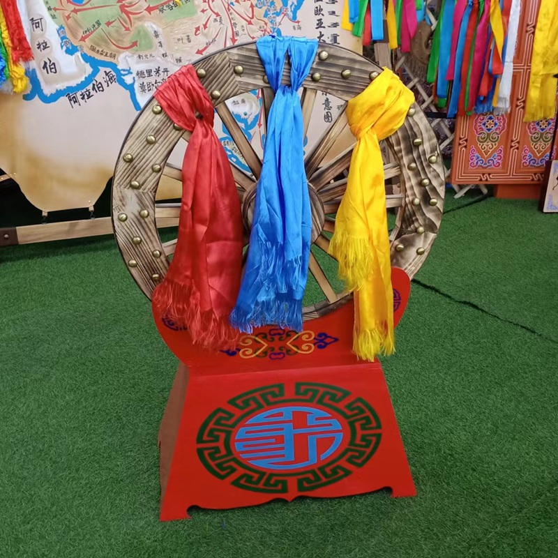 Mongolian wedding Lele car wheel antique model Mongolian wedding decorations set solid wood wheels