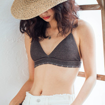 French triangle cup thin underwear thin shoulder strap without steel ring Cross back bra girl size chest sling