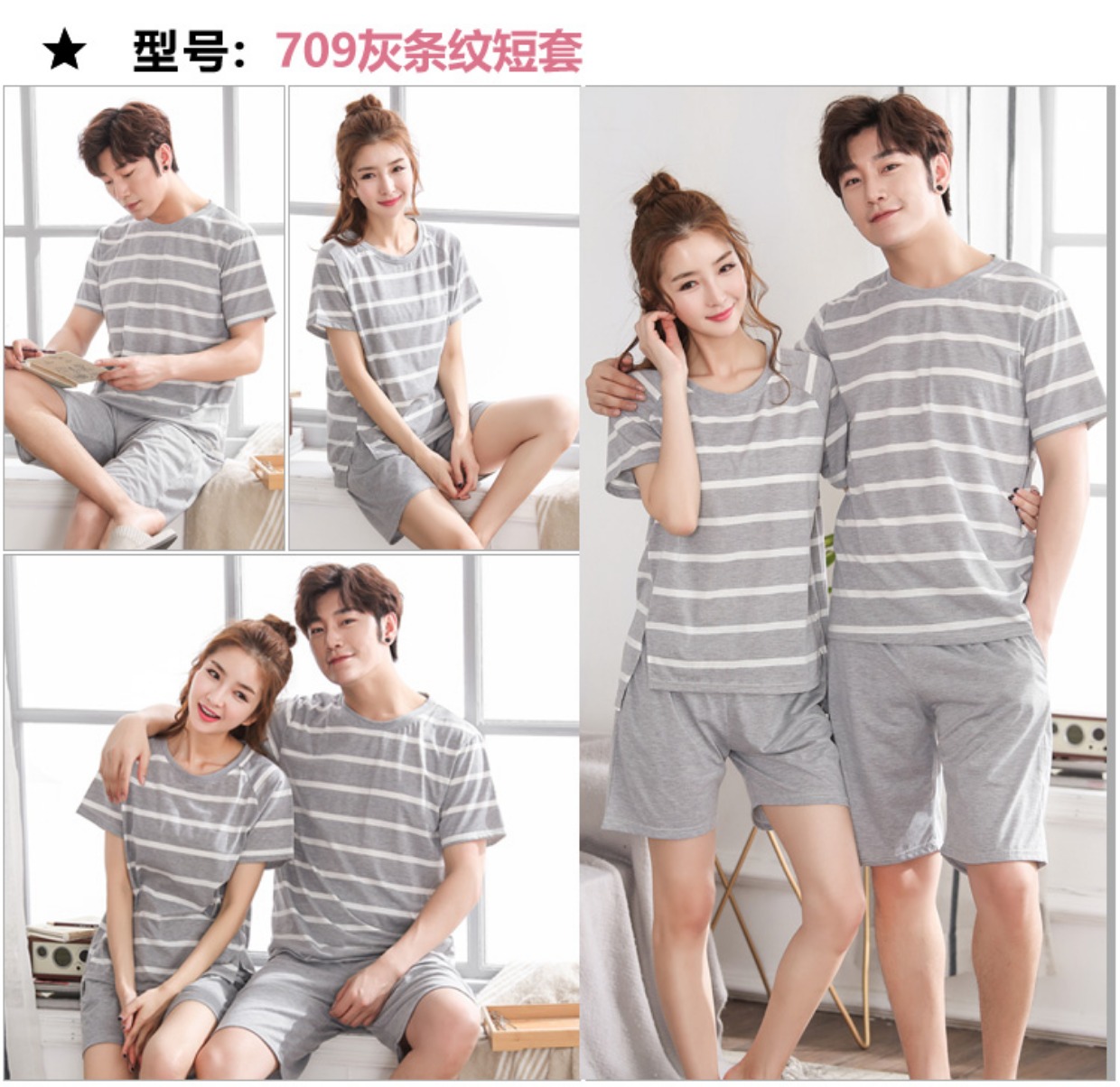 Bộ đồ ngủ đôi mùa hè cotton ngắn tay dễ thương Bộ đồ ngủ Hàn Quốc phụ nữ mùa hè dịch vụ nhà nam Bộ đồ ngủ mùa hè mỏng phù hợp kiểu đồ bộ