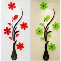 Vase 3d three-dimensional acrylic living room bedroom wallpaper wall stickers porch Wall TV background wall decoration stickers self-adhesive