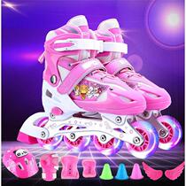 Childrens skates childrens full set for men and women beginners in-line roller skates skates 3-4-5-6-10 years old