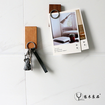 Log key organizer walnut key magnet wall adhesive hook storage sorting adhesive hook pre-sale
