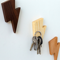 Lightning creative key adhesive hook Wall Wall Wall strong magnet key suction porch solid wood refrigerator sticker key storage