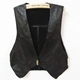 Da cổ trên cùng da bò da cừu vest nam tây đoạn ngắn áo khoác da mỏng vest hip hop giải trí áo khoác jean