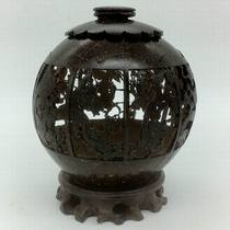 Hainan characteristic coconut shell carved Kowloon storage tea can practical ornaments handmade craft gifts