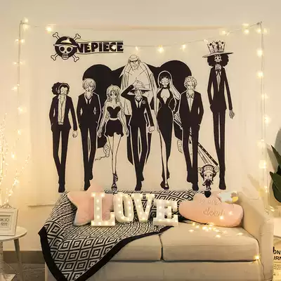 ins One piece background cloth hanging cloth Japanese anime dormitory bedroom room decoration Bed wall Bluff tapestry
