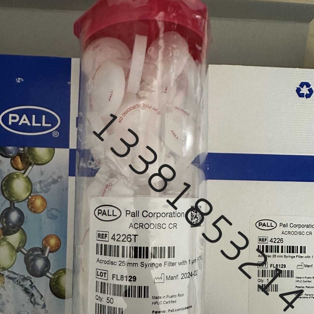 PALL颇尔ACRODISC 25mm 1um针头滤器PTFE膜4226 200个一盒