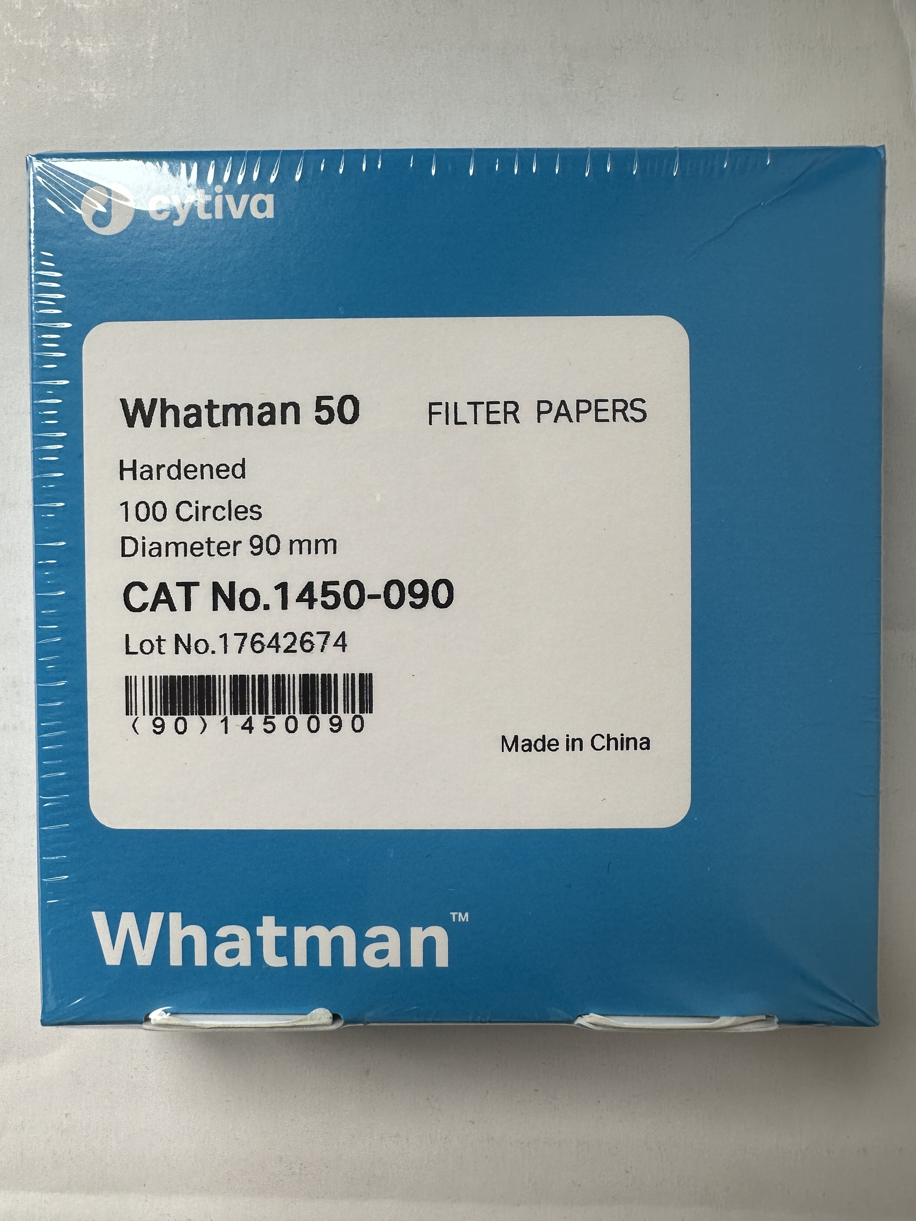 WHATMAN No.50硬化低灰级定量滤纸2.7um慢速90mm直径1450-090