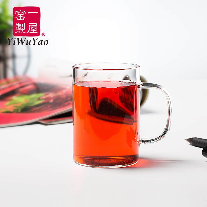 YIYU kiln HIGH borosilicate heat-resistant glass Green TEA JUICE milk FH-3510 TEA CUP 300ML drinking cup