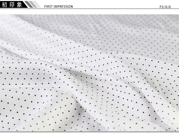 Thời trang ㏄ nhỏ đen trắng Polka Dot phiên bản thở của cổ điển lanh mùa hè áo sơ mi vải may mặc cao cấp - Vải vải tự làm vải cotton poly