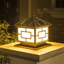 Solar column headlights Outdoor door posts Garden lights Household outdoor waterproof wall head wall gate lights Column lamps