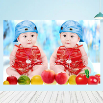 Twin nude baby poster newborn baby picture doll pictorial wall sticker pregnant photo portrait foreign BB