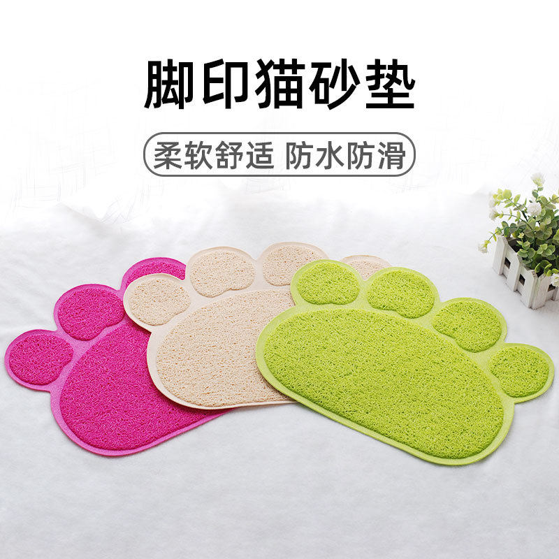 Cute Paw Foot Print Cat Sandmat Bone Cat Sandmat PVC Multifunction Pet Mat Meal Cushion Cat Dog Mat Nest