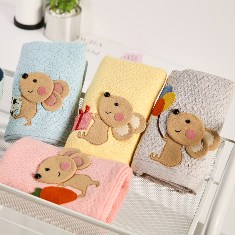 Rat towel Pure cotton household cotton soft gauze Face towel Water absorption does not lose hair Quick-drying hair cute girl