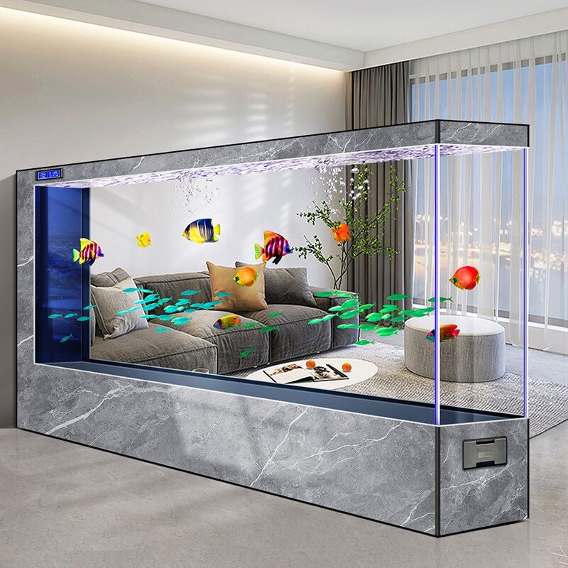 New Ultra-Clear Glass Fish Tank for Living Room 2026 New Model Screen Partition Floor-Standing Aquarium No Water Change Needed Ecological Goldfish