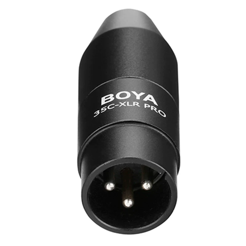 Boya/Boya 35C-XLR Pro превращает 3.5 В мама в Cartian 5V микрофон к 48V Cartian источнику питания