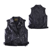 Small and medium sized childrens new childrens clothing Spring autumn and winter thickened Korean version of childrens clothes new boy handsome rivets zipped leather horse chia