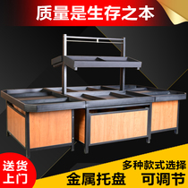 Supermarket fruit shelf display rack Multi-function fruit shelf shelf vegetable shelf Steel wooden shelf Fruit shop wooden