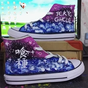 DIY Tokyo Ghouls shoes giày vải vẽ tay Gió gió đầy sao những người yêu thích graffiti giày nam và nữ giày sinh viên