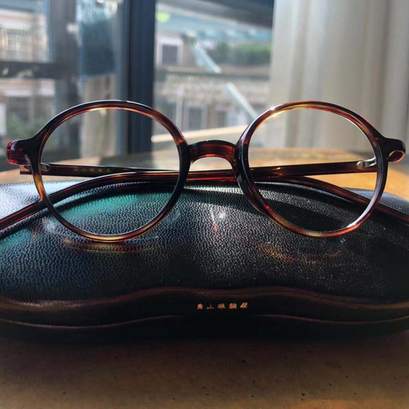 Baishan Glasses Shop Boston Round Glasses Frame Female Myopic Male Tadpoles Same Hawksbill sotoritetsu