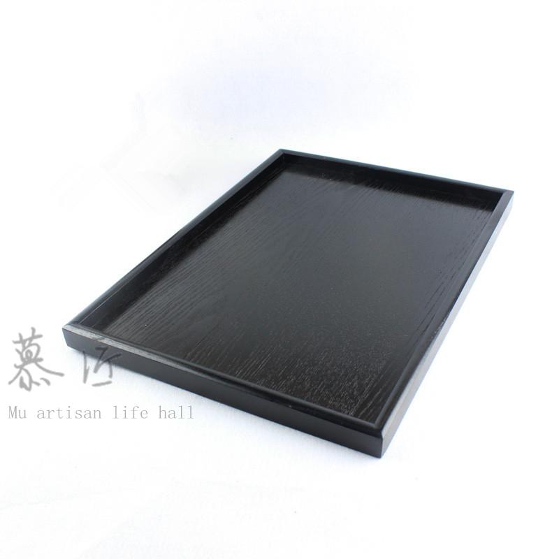Nhật bản-phong cách khay gỗ với xử lý hình chữ nhật lưu trữ bằng gỗ khay trà sáng tạo retro khay gỗ hộ gia đình đơn giản tấm ăn tối đũa gỗ