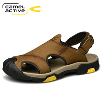 German Camel Dynamic Summer New 2022 Baotou Sandals Men Casual Genuine Leather Soft Bottom Non-slip Beach Shoe Tide