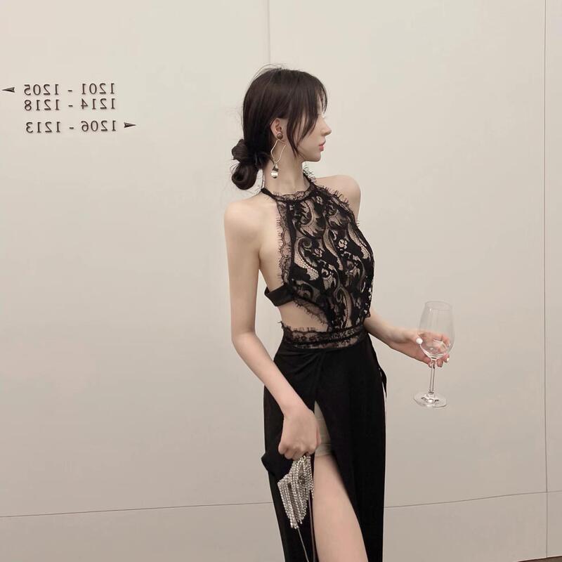 French Sexy Backless Dress, Birthday Party Dress, Accessible Luxury Lady's Dinner Dress, High-End Evening Dress