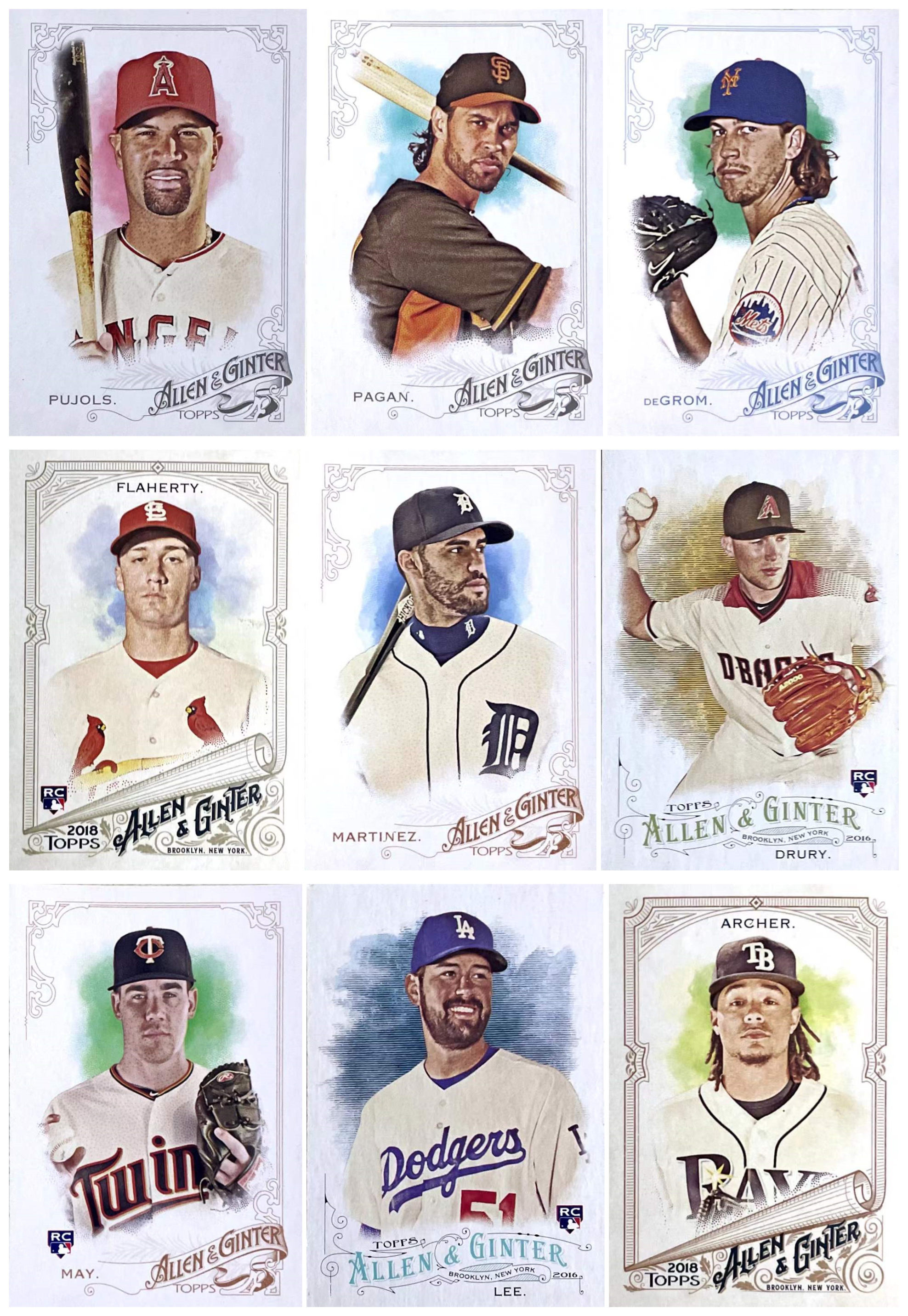 (iR) baseball star card Topps Allen Ginter DeGrom Scherzer Drury