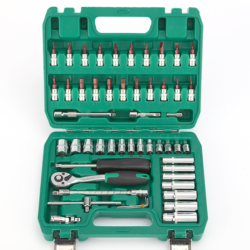 46-piece tool set 1 41 4-inch socket wrench tool set Small ratchet socket wrench repair tools Auto repair 53-piece set