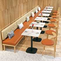 Restaurant Tea Restaurant Western Restaurant Customized wall card seat red milk tea shop café sofa table and chair combination