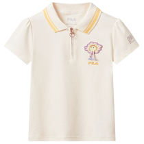 FILA KIDS FILA childrens clothing girls short-sleeved POLO shirt 2024 autumn new childrens comfortable cotton top