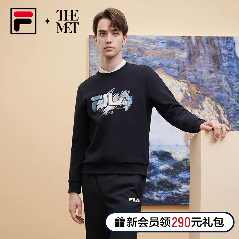 (Yang Power Referral) FILA x THE MET Filamonay Men's 2023 Winter casual round neckline hooded sweatshirt-Taobao