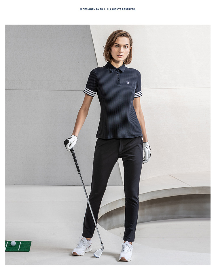 FILA Fila Official Áo sơ mi nữ tay ngắn 2019 mùa xuân mới thể thao thường đan nữ - Áo polo thể thao áo polo man