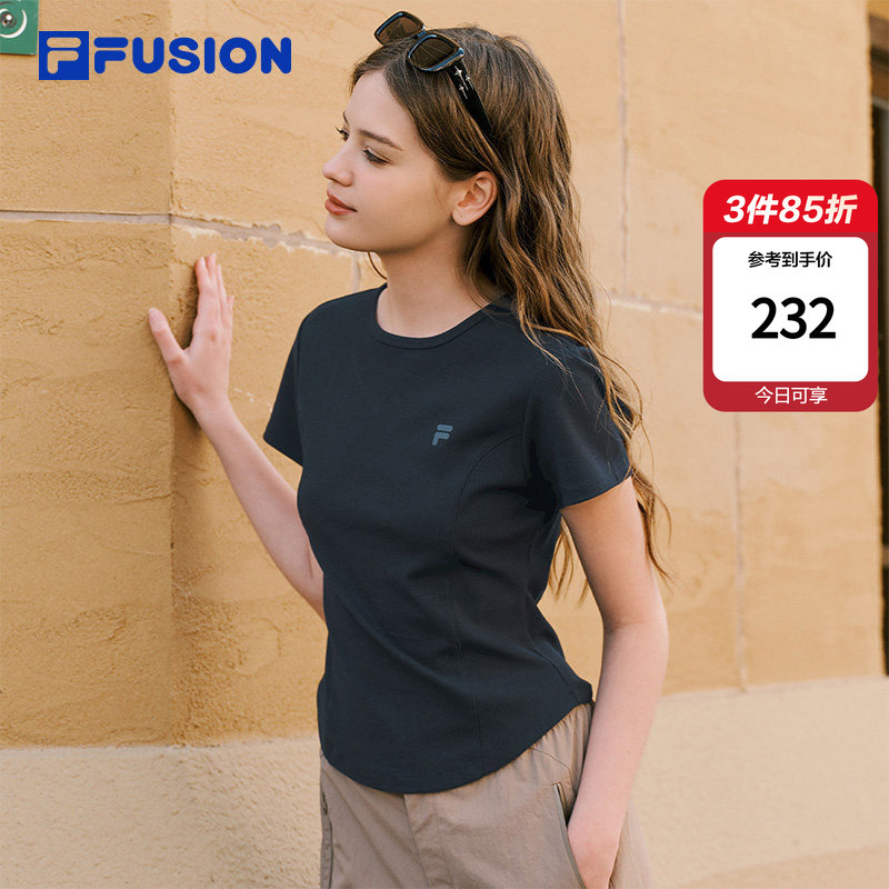 Fila Trendy Brand Knitted T-Shirt | Fila Slim Casual T-Shirt 26 Summer New Style Women's Simple Tight-Fitting Sports Fashion Short-Sleeve Fila Trendy Brand Knitted T-Shirt | Fila Slim Casual T-Shirt 26 Summer New Style Women's Simple Tight-Fitting Sports Fashion Short-Sleeve