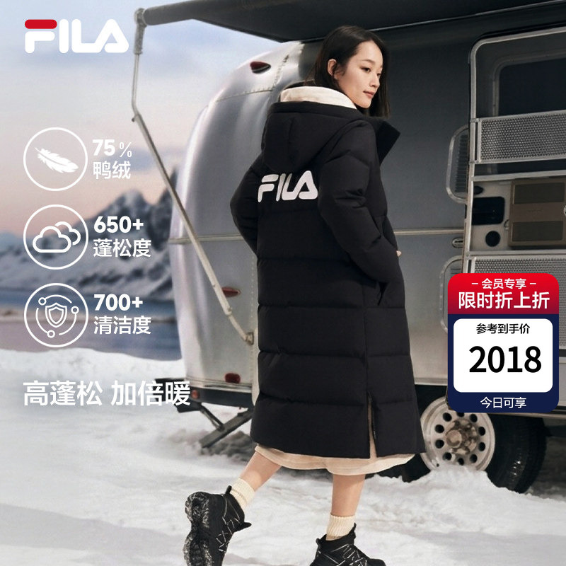 Fila Puffy down Jacket | Fila Women's down Jacket Winter Thickened Hooded Long Warm Sports Coat Fila Puffy down Jacket | Fila Women's down Jacket Winter Thickened Hooded Long Warm Sports Coat