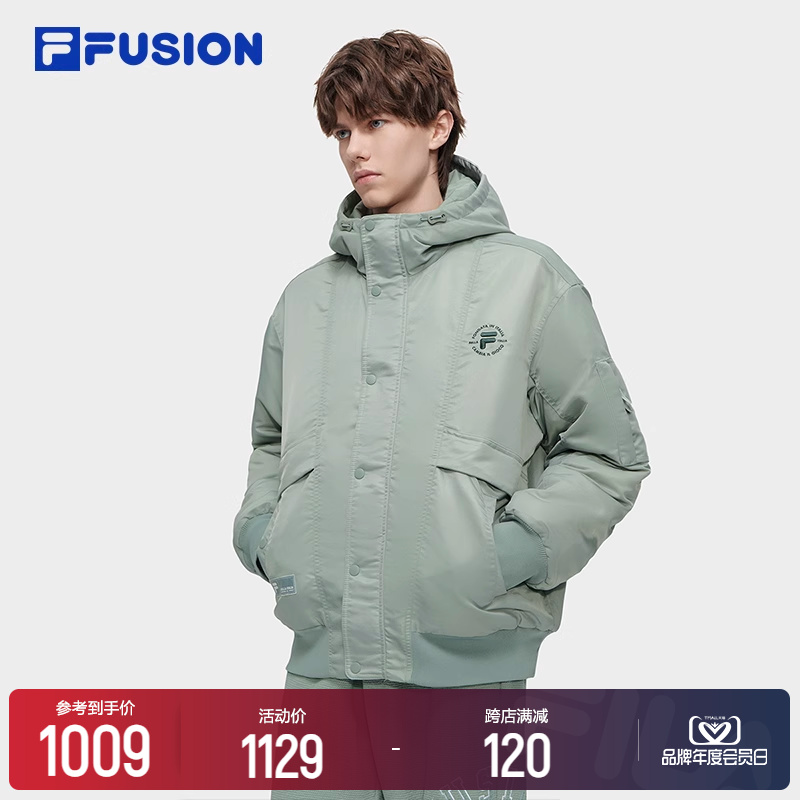 FILA FUSION Filophone cotton clothes Men's 2023 Winter new Fashion casual jacket loose with cap jacket-Taobao