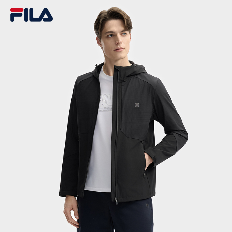 黄静宇の同じFILA公式メンズ織りスポーツジャケット25夏の新しいカジュアルライトフード付きトップ