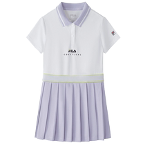 FILA KIDS FILA childrens clothing girls dress 2024 autumn new childrens sports tennis knitted skirt