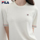FILA 공식 여성 니트 셔츠 2024 여름 신작 패션 캐주얼 심플 기본 반팔 탑
