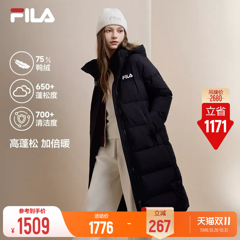 Fila Puffy down Jacket | Fila Women's down Jacket Winter Thickened Hooded Long Style Aprui Style Sports Coat