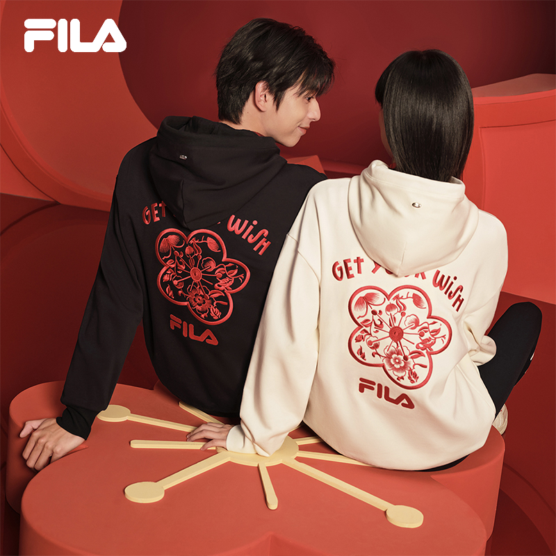 FILA フィラ公式カップルニューイヤースウェットシャツメンズ2025春新作ゆったりプルオーバーレディース長袖トップス