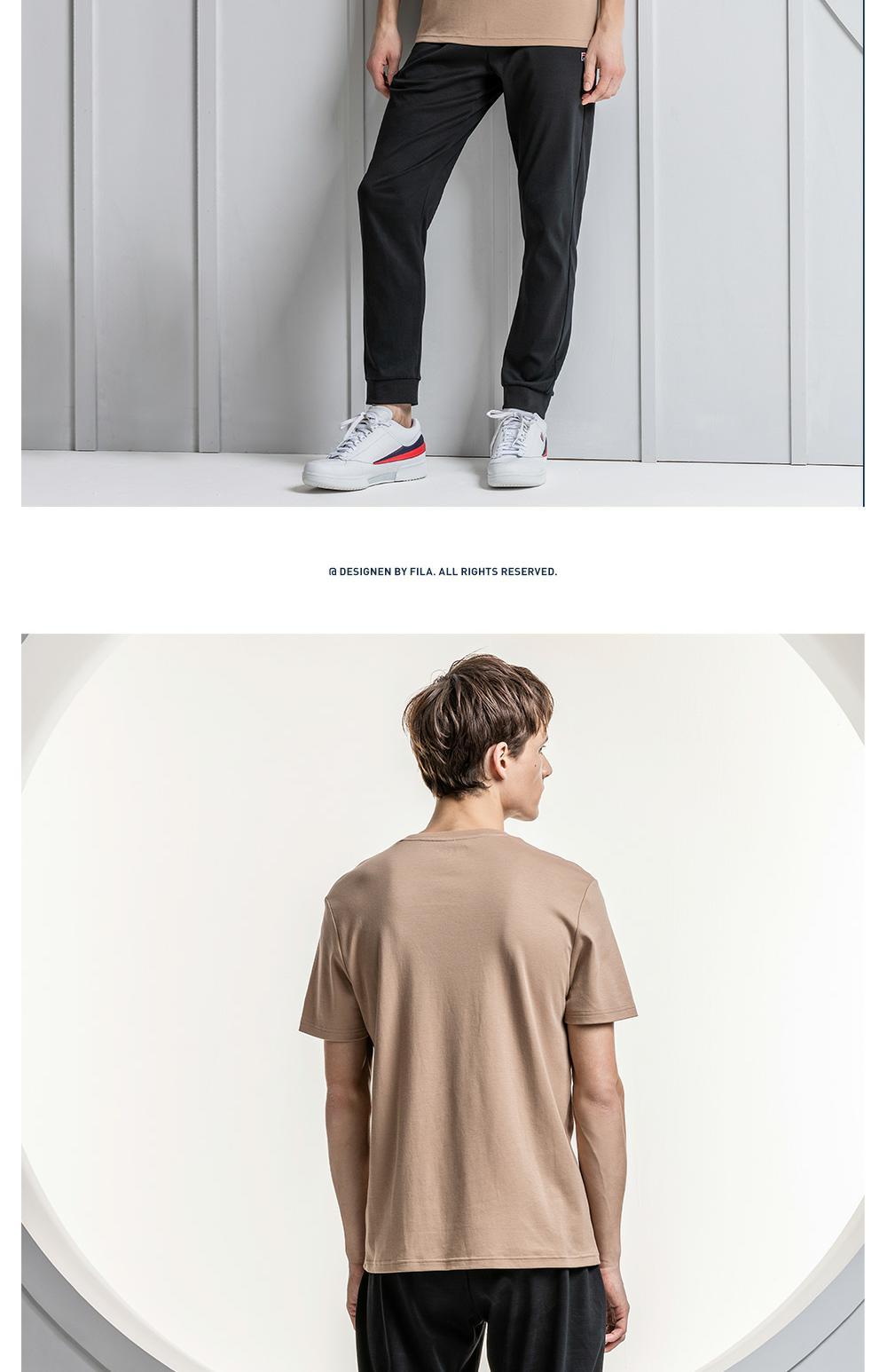 FILA Fila Official Huang Jingyu với áo thun nam ngắn tay 2019 Xuân mới giản dị - Áo phông thể thao áo thun adidas nam cổ tròn